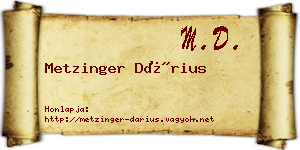Metzinger Dárius névjegykártya